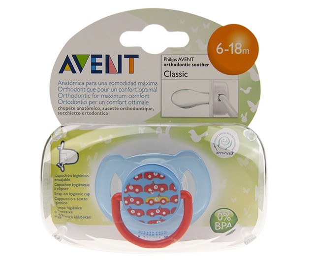 avent新安怡时尚安抚奶嘴 适用6-18个月 单个装 男宝