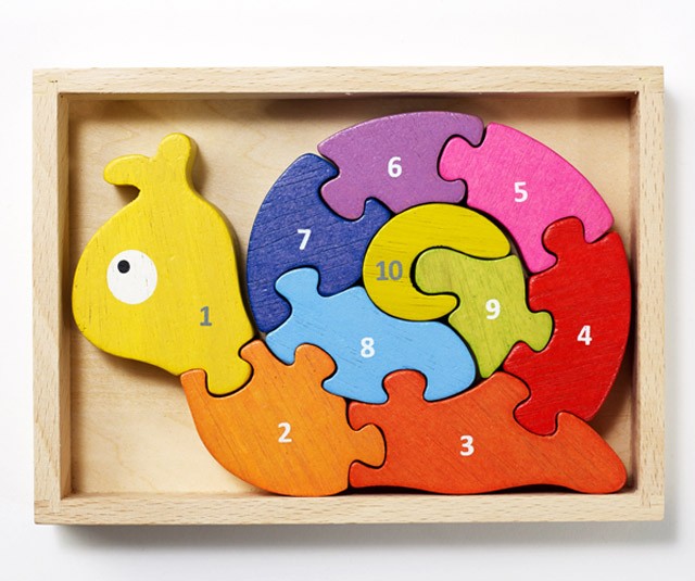 begin again数字蜗牛木质拼图10块(取消)