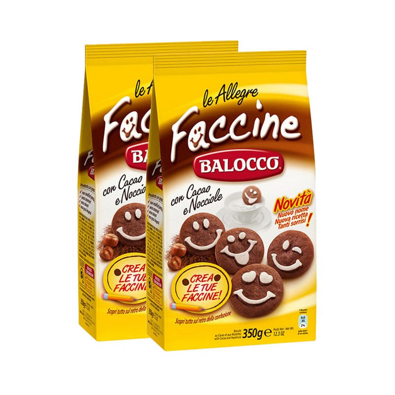 意大利百乐可巧克力笑脸饼干350g*2包