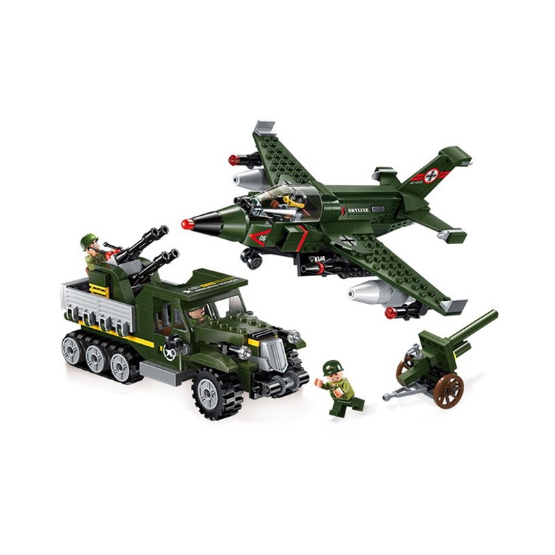 启蒙拼接积木军事系列陆空大对决1710