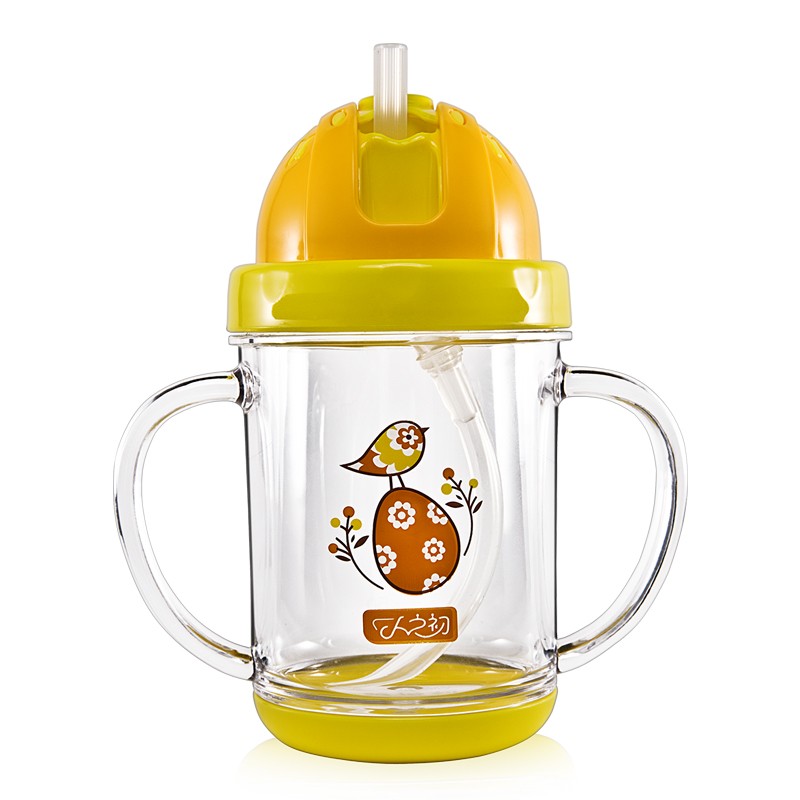 爱得利(ivory)宝宝水杯tritan特丽透学饮杯200ml黄