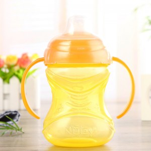 努比(nuby)儿童水杯 学饮杯 咔嗒双耳鸭嘴杯 240ml 美国品牌 颜色随机
