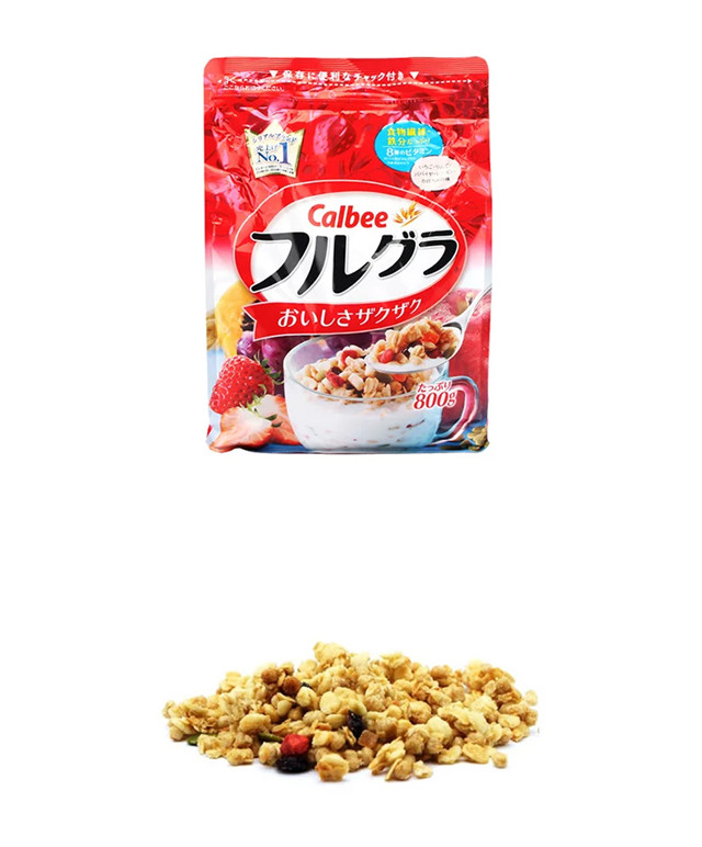 【香港直邮】日本卡乐比水果颗粒果仁谷物营养麦片800g 两包