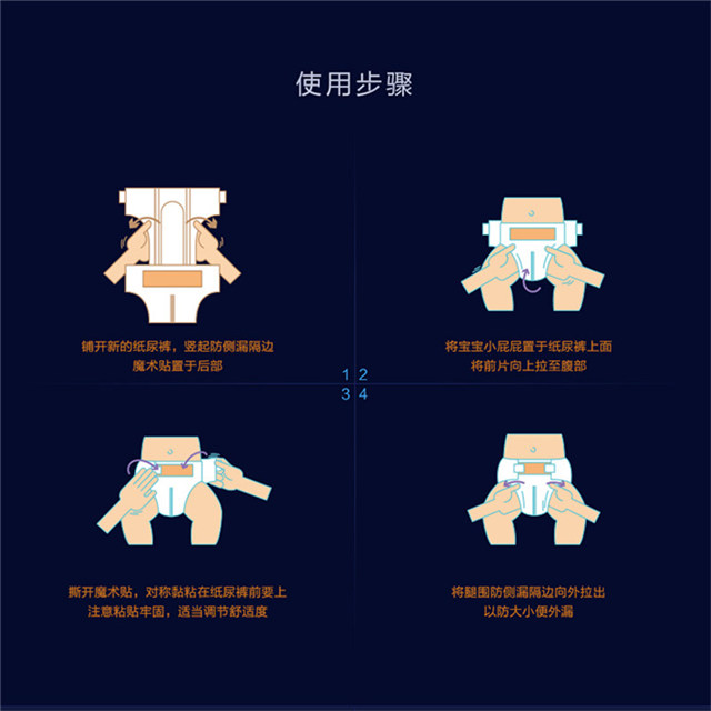 小鹿叮叮(deerting)夜用 纸尿裤 中号m72片【7-11kg】