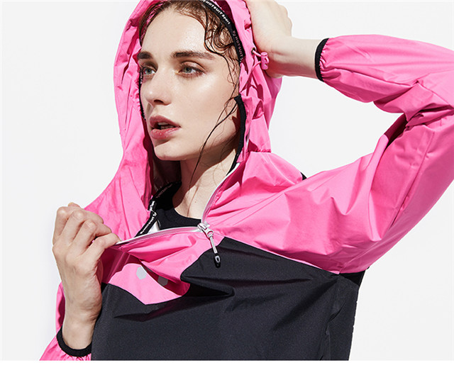 hotsuit暴汗服女健身服套装跑步运动斜拉链连帽发汗服瑜伽服爆汗服